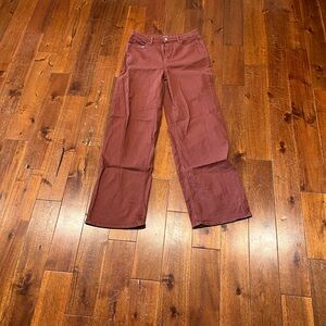 Old Navy Women's High Rise Maroon wide leg Jeans 10 Tall